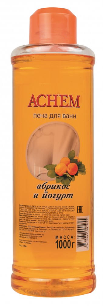 Пена для ванн "Ахем" Абрикос и йогурт, 1000г/1055