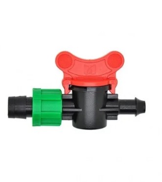 Старт-коннектор для капельной ленты с краном под упл. резинку (нет в компл.)/Д-39