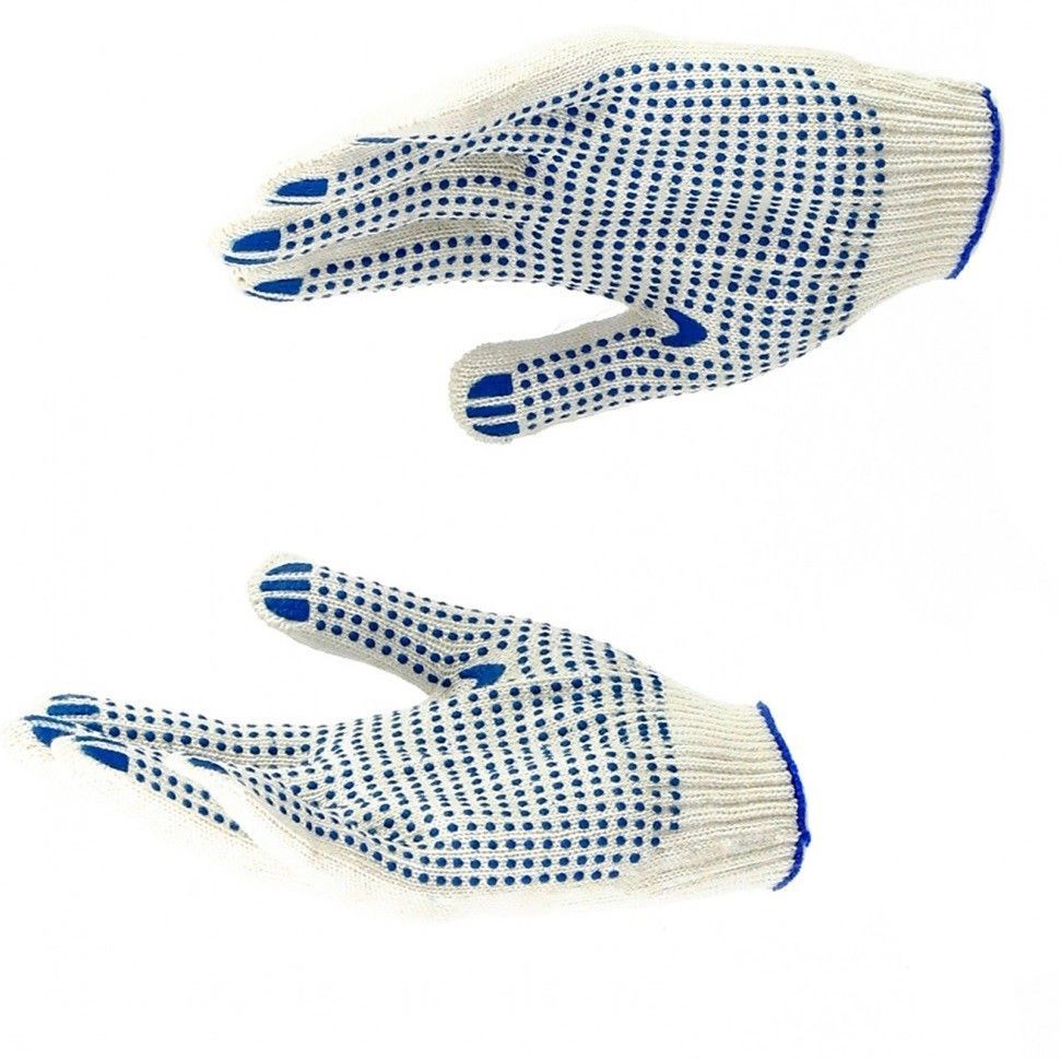 Перчатки трикотажные, с ПВХ точкой, 10 класс, стикер/67702