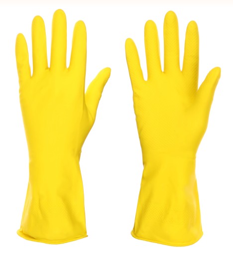Перчатки резиновые желтые L/447-006