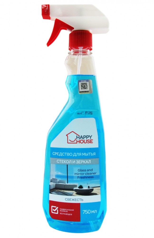 Средство для мытья стекол "Happy House" свежесть 750мл